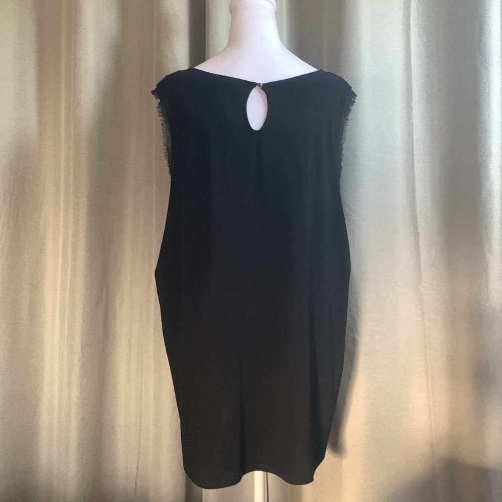 Vince Camuto Black Lace/Fringe Tank Top Size 1X - Picture 4 of 15